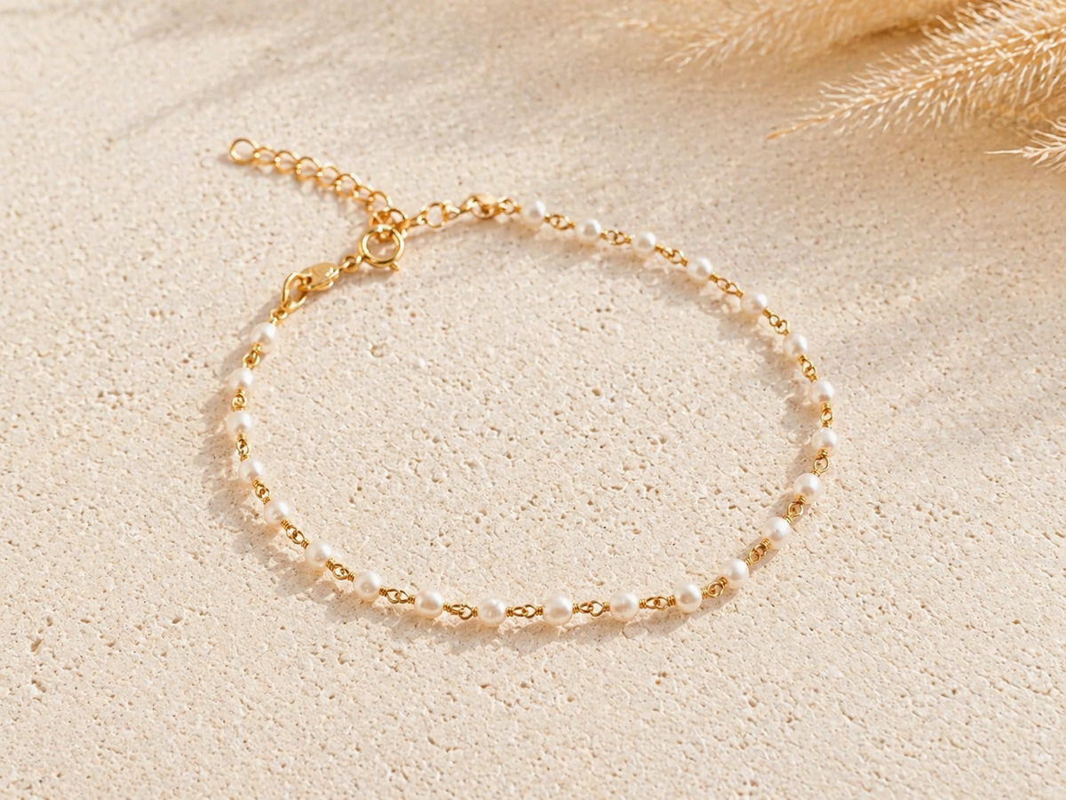 Gouden armband met zoetwaterparels