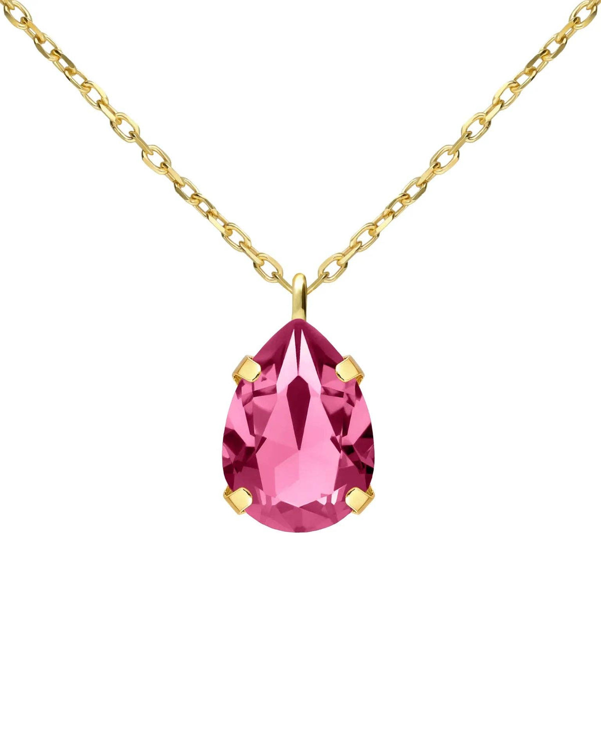Korte ketting kristal roze