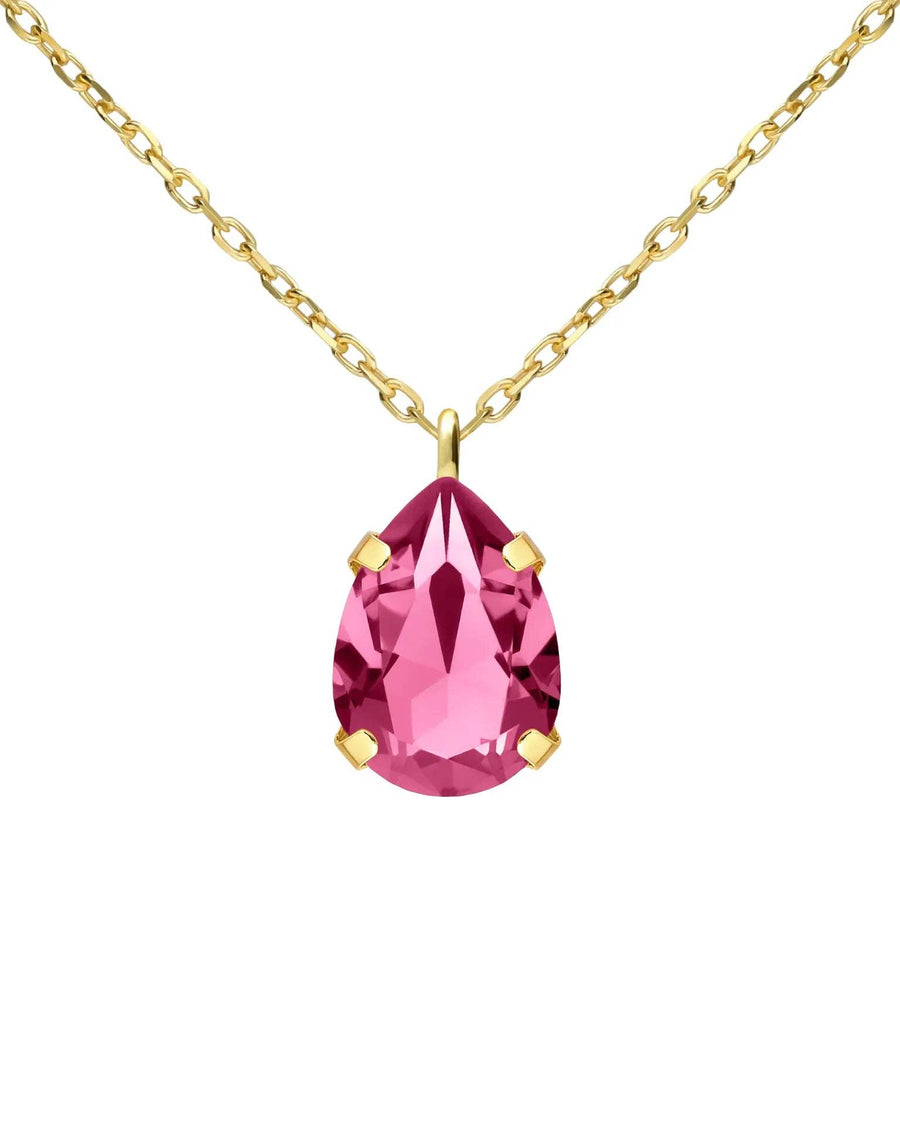 Korte ketting kristal roze
