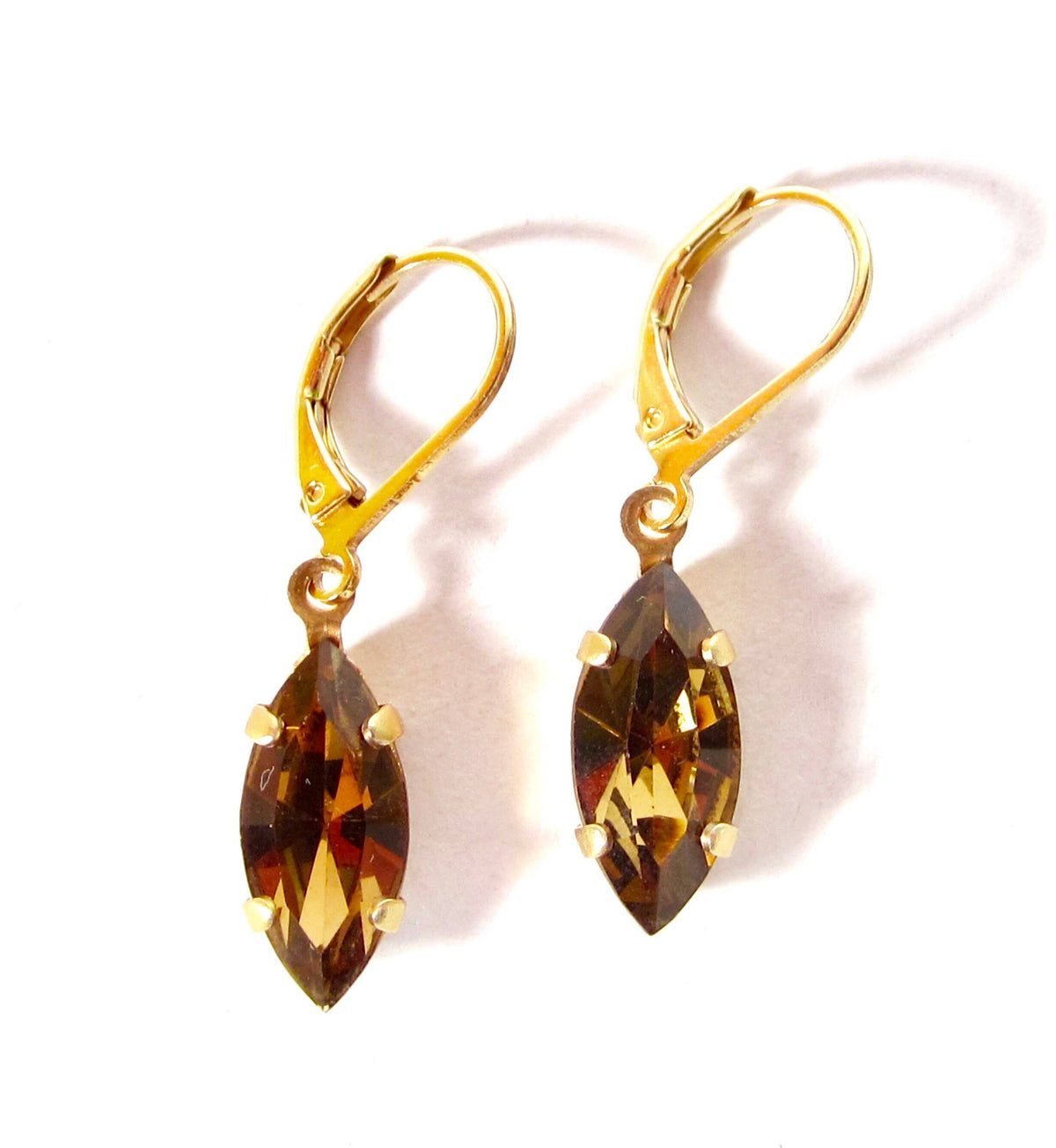Vintage Bohemia Gerookte Topaas Oorbellen
